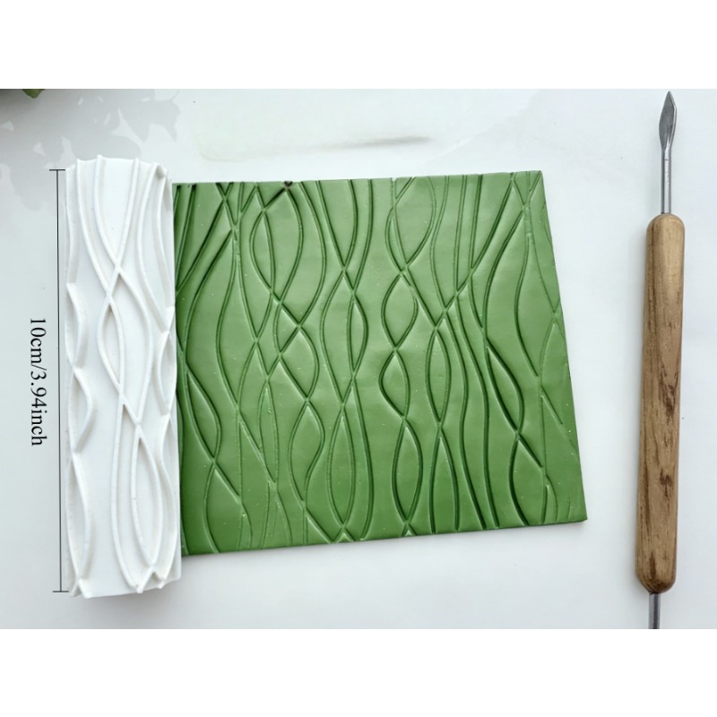 Linear Wave Clay Embossing Roller for Jewelry Making