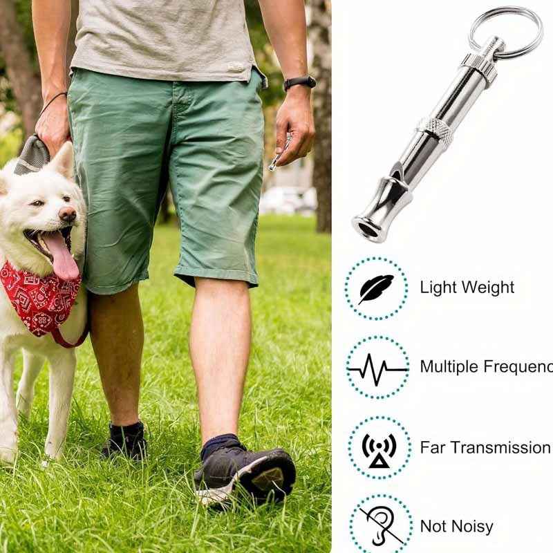 

1pc/2pcs 's Adjustable Pitch With Keychain, High Frequency, Quiet, Metal, For & Stop Barking Training Aid