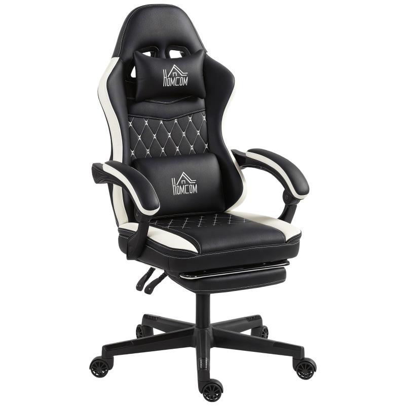 Ergonomic Gaming Chair with Adjustable Headrest & Lumbar Support,  , Manual Recline & Height Adjustment, Heavy-Duty 5-Wheel Base, Cushioned Seat & Backrest - Synthetic   Leather Cover ( ) - Easy Assembly for Home Office & PC Gaming, Hard Floor Compatible, Gaming Chair Fabric, Gaming Chair with Lumbar Support, Racing Gaming Chair, Ergonomic Gaming Chair, Computer Gaming Chair, Esports Seating, Computer Chair, Ergonomic Chair, Gaming Chair For Men, Gaming Chair