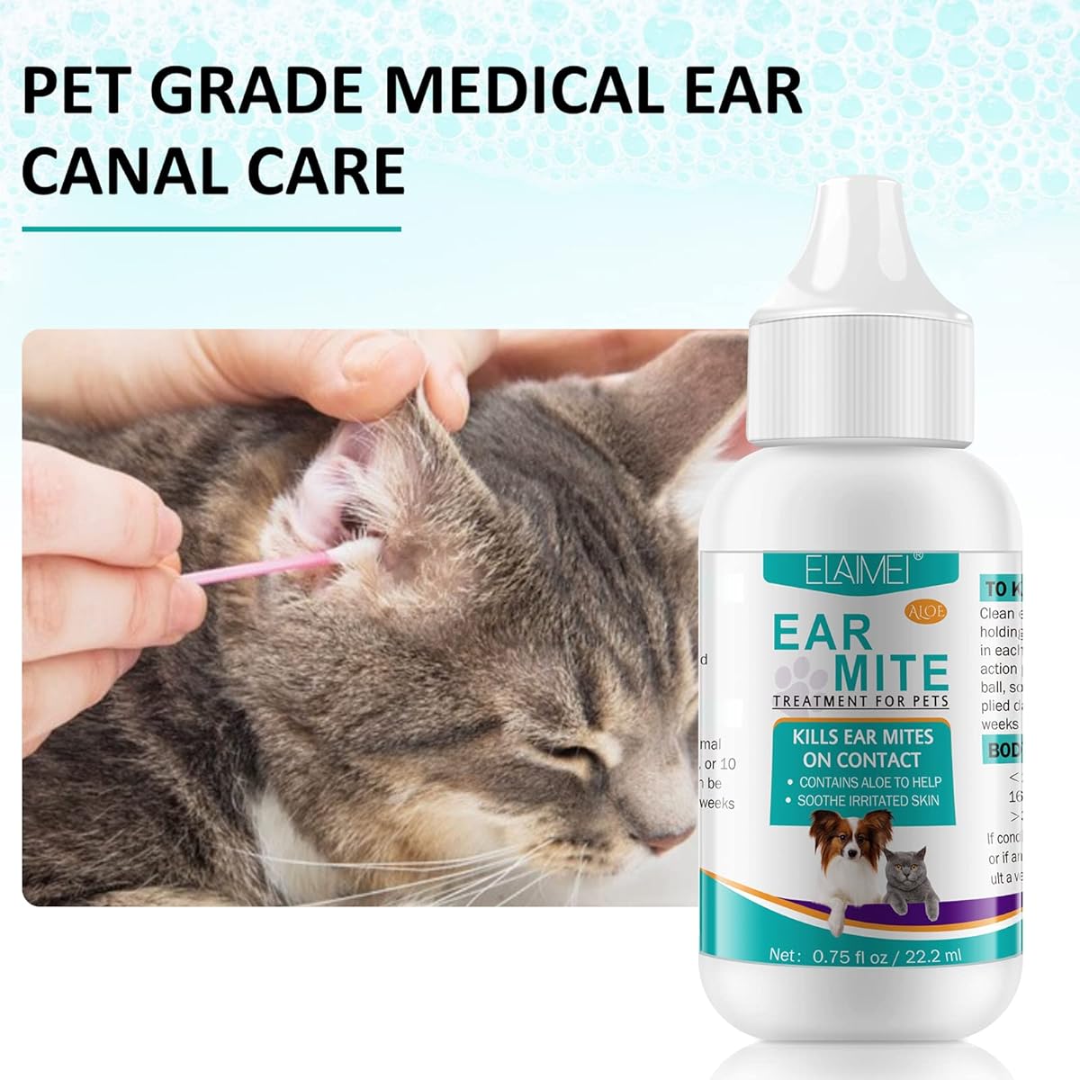 TEMU Dog Ear Cleaner- Ear Treatment For Cats And Dogs, Ear Drops For Dogs, Ear Drops Wash Ear Cleaner For Pet Ear Infection Treatment, Dog Ear