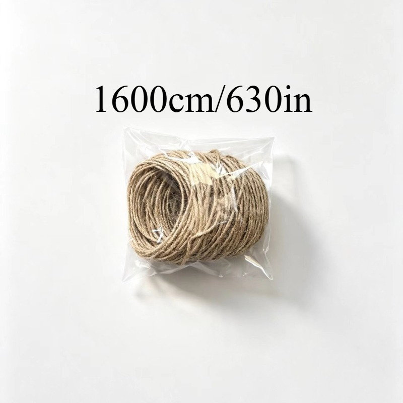 TEMU 16 Meters, 3 Strands Of 2mm Jute Rope Handmade Retro Style Photo Clips Jute Rope; Tag Rope Retro Jute Rope Ribbon Wedding Gift Packaging Bow,