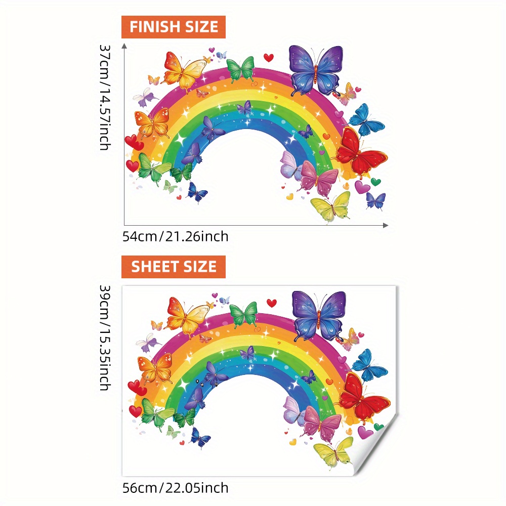 Rainbow Wall Sticker, Digital Rainbow Arch Pattern, Home Decor & Interior Wall Decals, Suitable For Living Room, Bedroom, Dining Room, Study, Entrance, Self-adhesive And Remove, 1pc/39*56cm