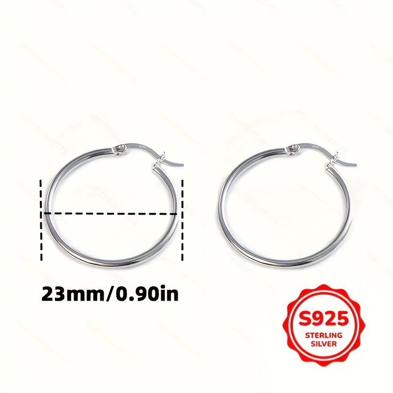 Women's 925 Sterling Silver Tubular Hollow Earrings