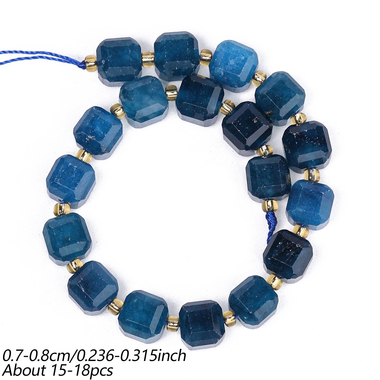 TEMU 7-8mm Natural Apatite Beads - Square Suitable For Making, Loose Beads With Curved Base For Bracelets, Necklaces, Earrings Crafts, Women's Gifts,