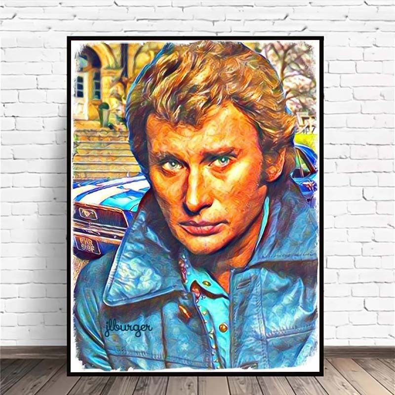 

Rock Music Star Hallyday Diamond Painting Kit, Diamond Embroidery Handmade Diy Mosaic Art Gift Home Decoration, Canvas Material, Cartoon Theme