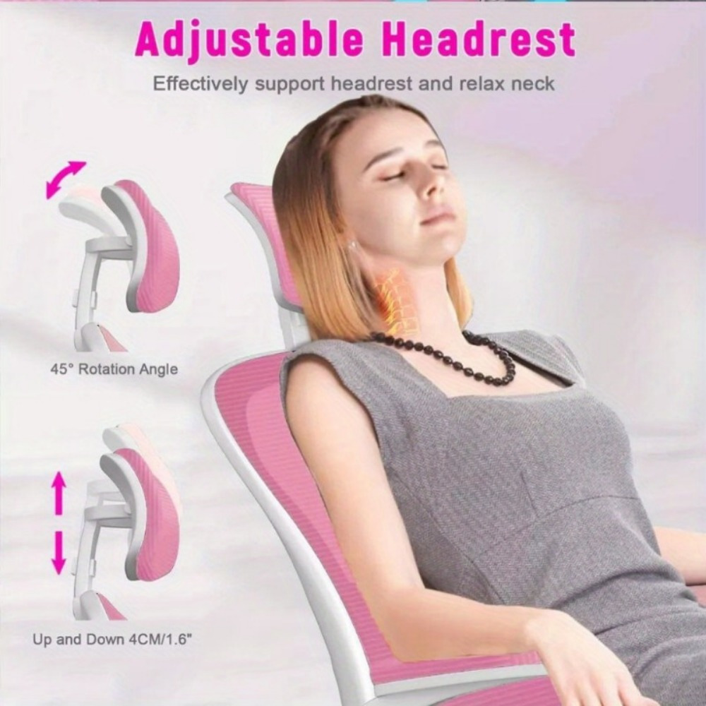 ergonomic computer desk chair with a mesh design featuring a swivel function and gas lift for height adjustment measuring 100x50x55cm details 6