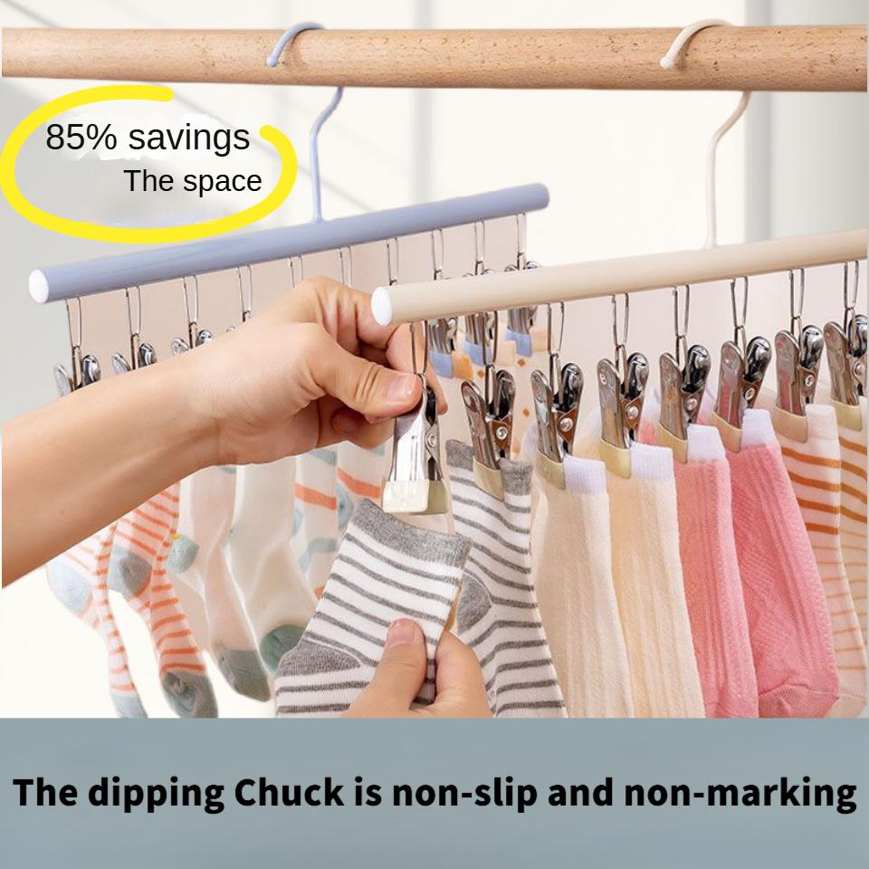 metal clothes rack 1pc metal socks underwear clothes rack multi clip strong clamping force weather resistant indoor outdoor use for balcony wardrobe students back to school organization balcony drying rack secure item hanging clothes pins Product details 2