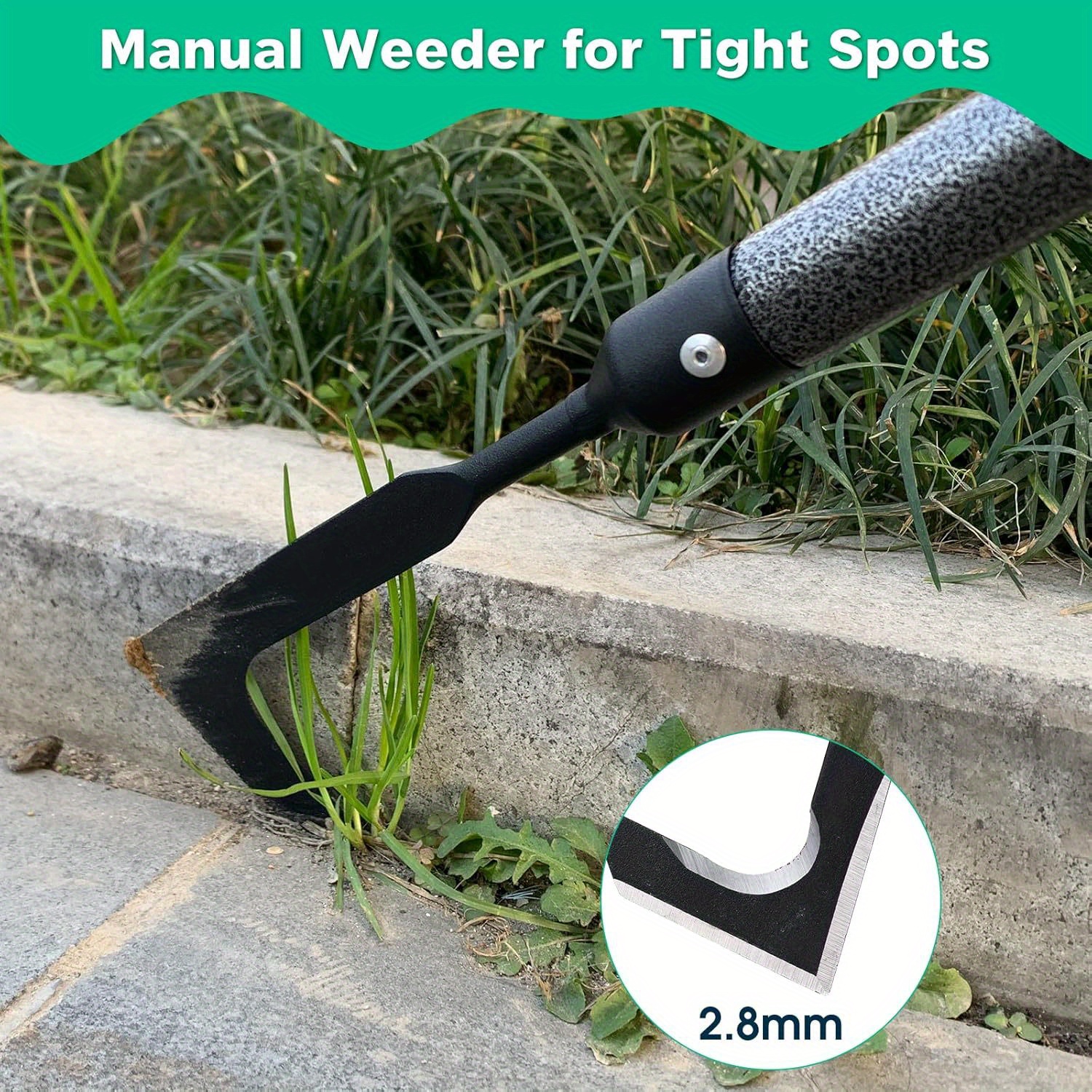 YEYEBEST Crack Weeder, Manual Crack Weeding Tool with 29 Inch Handle for Sidewalk Paving Slabs, Crack Weeder Crack Weeding Tool Metal Handle