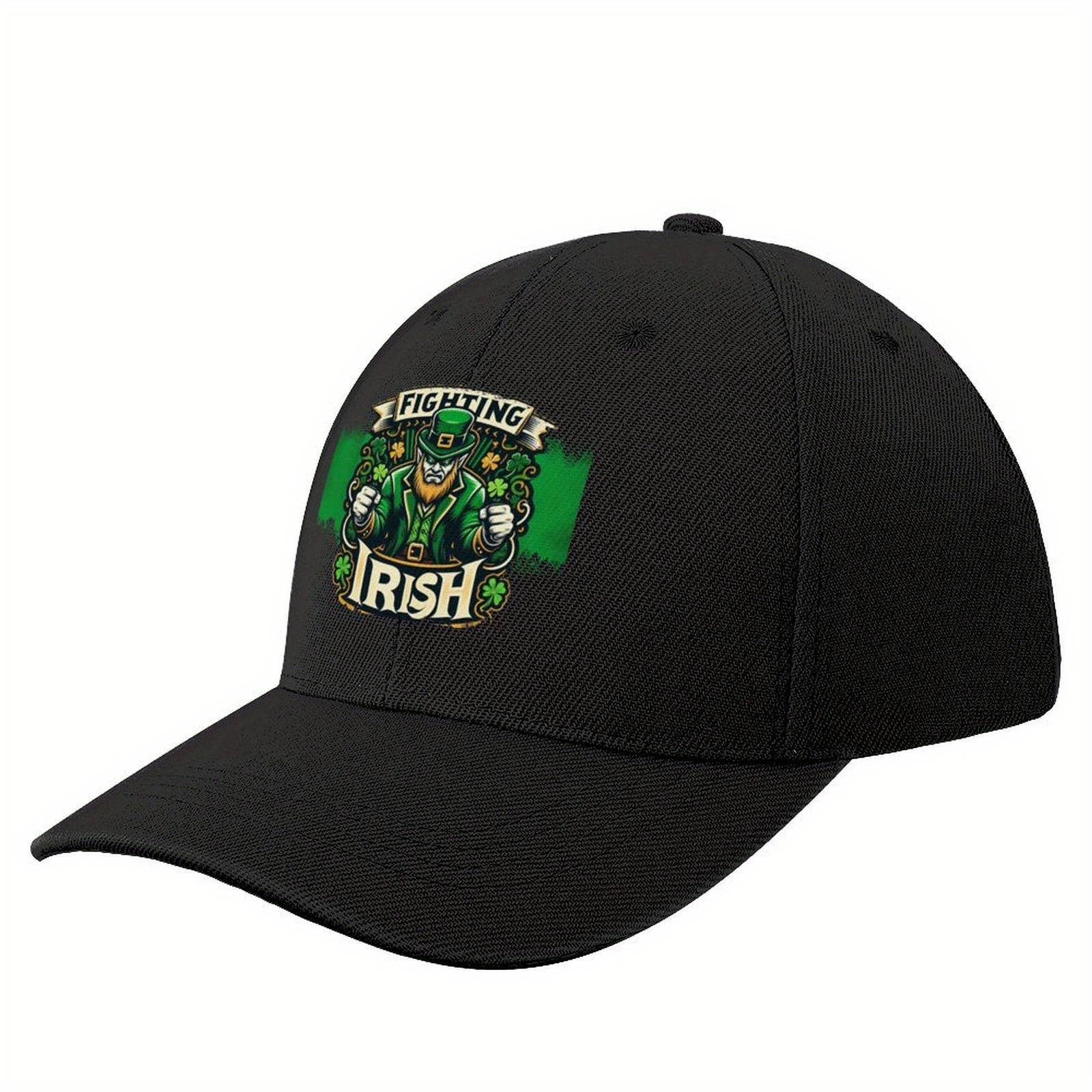 

Irish Snapback Cap - Men's Anime Baseball Hat, Sun Protection, Polyester,