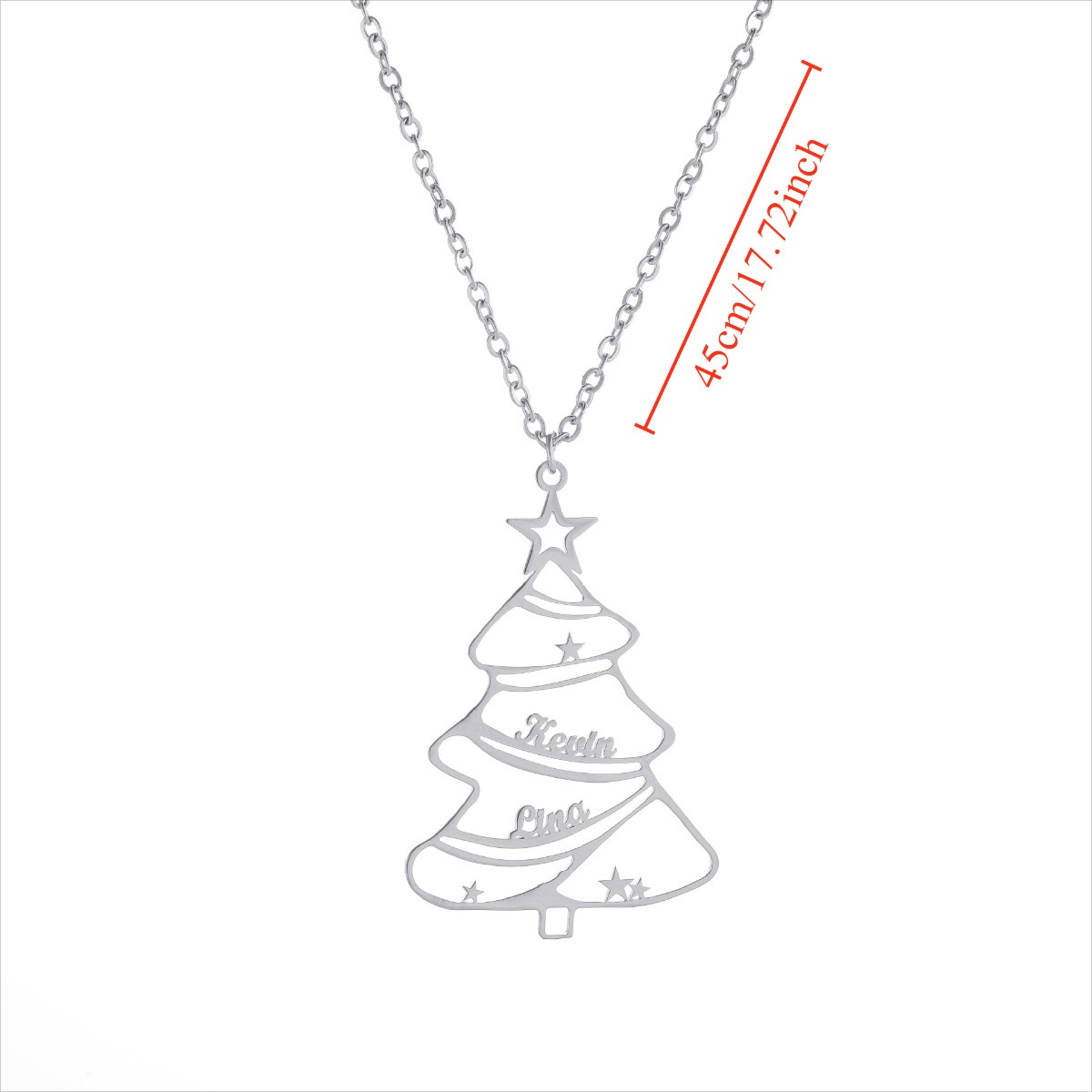 1pc personalized stainless steel christmas tree pendant necklace with custom name, cute  , ideal for   & holiday gifting,   mom, sister, wife, lover, girlfriend -   compatible, christmas gift details 3