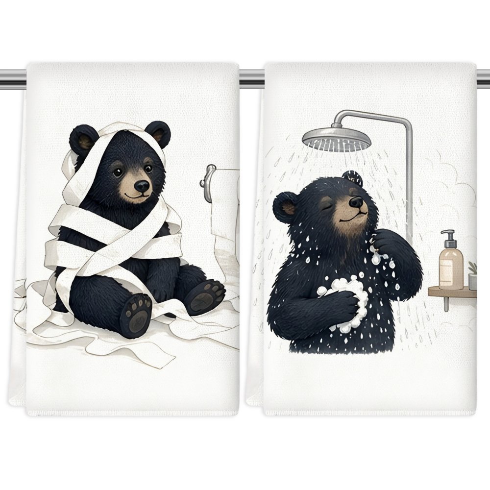 TEMU 2pcs Kitchen Towels, Soft Absorbent Microfiber Tea Towels, Decorative Housewarming/birthday Gifts For Mom, , Neighbors, Funny Black Towels Soft