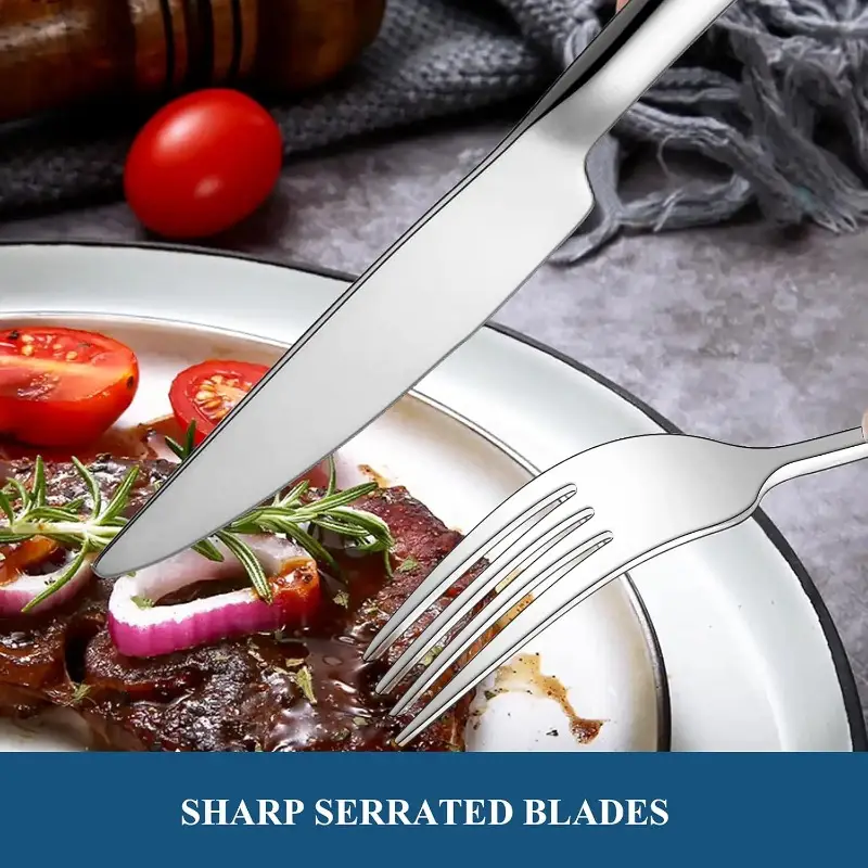 60pcs silverware set stainless steel flatware set service for 12 tableware cutlery set for home kitchen polished dishwasher safe, cutlery sets for dining, restaurant supplies, kitchen essentials, modern silverware, stylish utensils, professionalgrade cutlery, durable silverware, complete tableware, flatware collection, , event planners Product details 5
