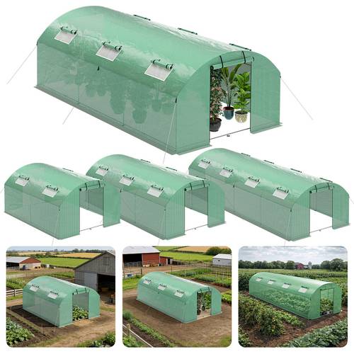 walk in greenhouse with galvanized 3x4m 3x6m 3x8m 12 18 24m 140g m uv resistant pe cover for tomato plants and garden growing