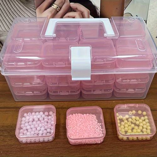 32pcs set plastic storage box diy handmade bead accessory classification box multi functional portable storage box jewelry and nail bead decoration sorting box home storage supplies handmade sewing supplies storage craft organization compact storage box stackable organizer sturdy construction lightweight storage accessory organizer craft enthusiasts