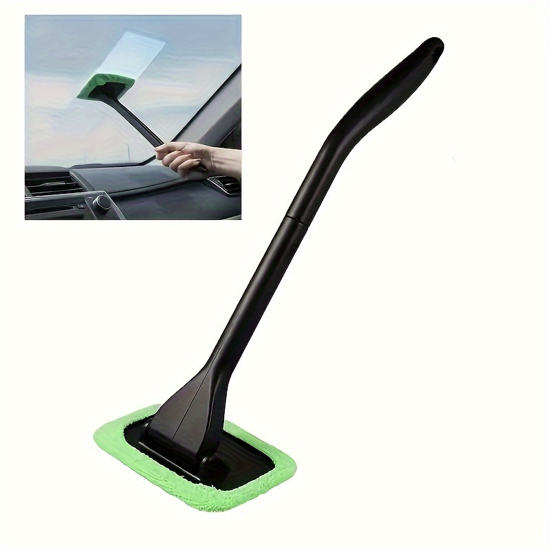 1 Car Windshield Cleaning Brush with 3 Reusable Pads - Suitable for Interior, Exterior, Household Glass, and General Car Glass Cleaning Tool
