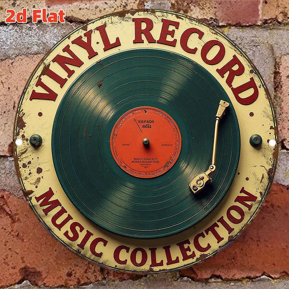 Plaque murale en métal " Platine vinyle " rétro vintage