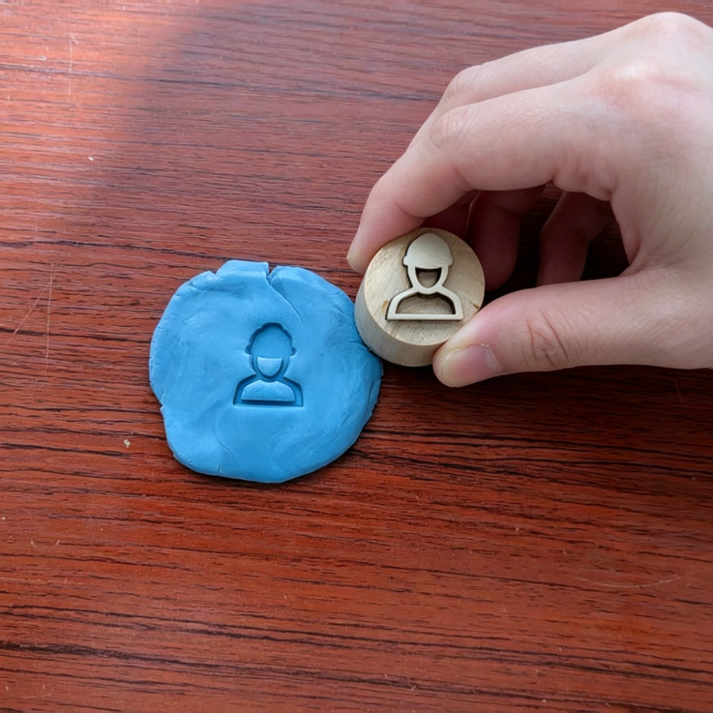 Set of Engineering Tool and Space-themed Wooden Stamps