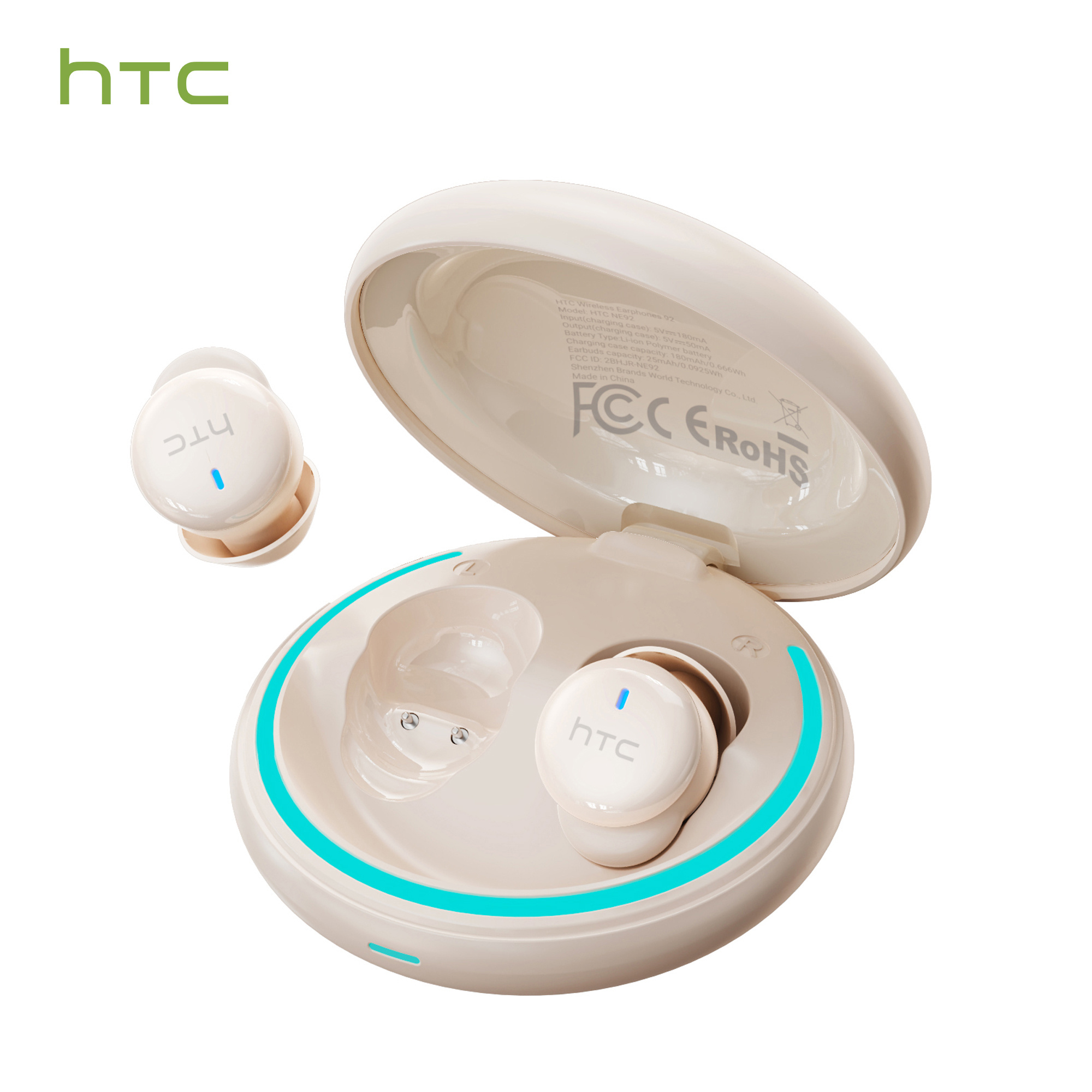 Image of Htc Ne92 Sleep And Noise-isolating Wireless Wireless Earbuds - Lightweight, , Noise-canceling Microphone, Soft Audio Quality, 50-hour ; Suitable For Sleep, Music, Gaming, Work, And Gifts