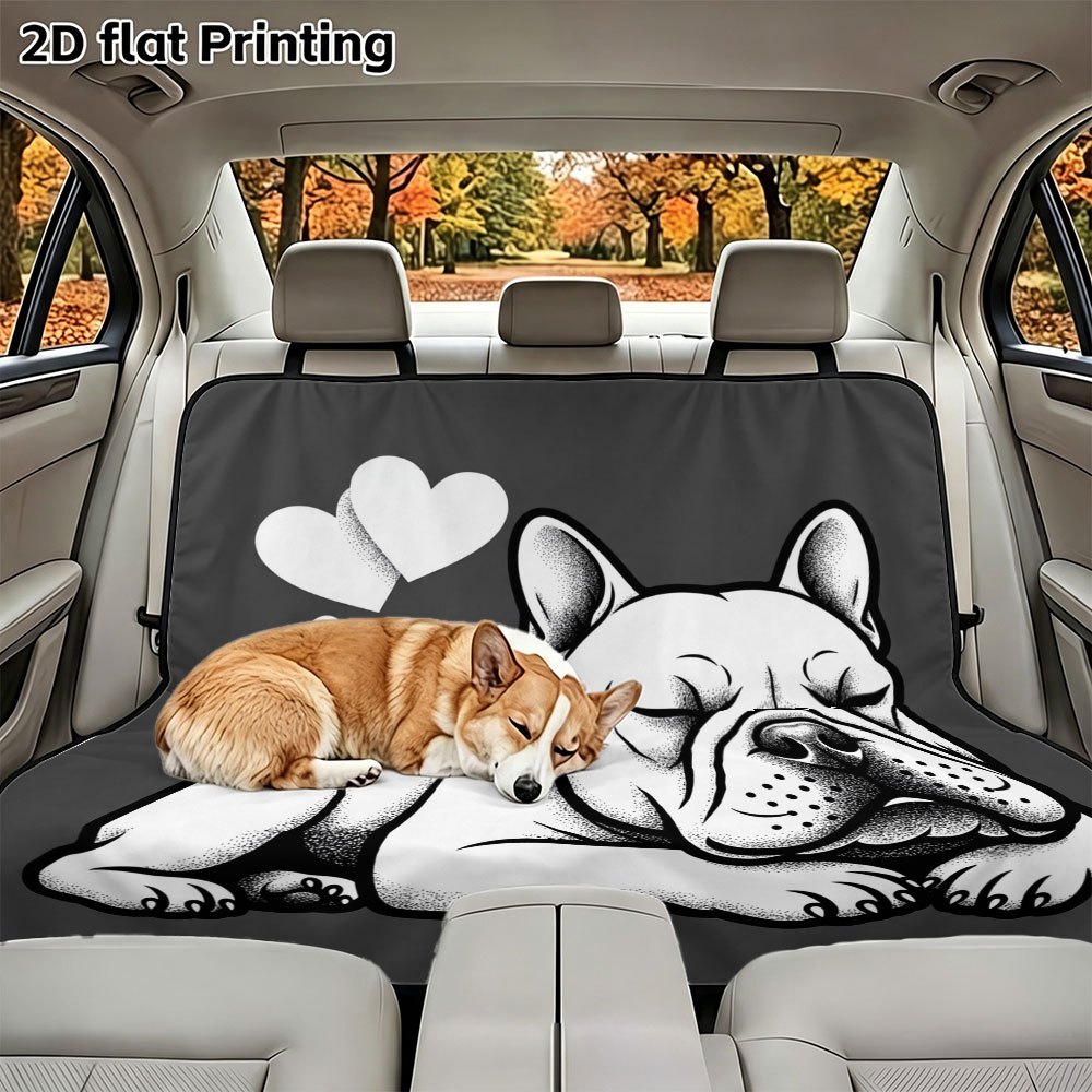 TEMU Housse de siège de voiture 1 pièce Français compatible pour voiture, protège-banquette arrière avec Français, tapis de voyage pour chien à