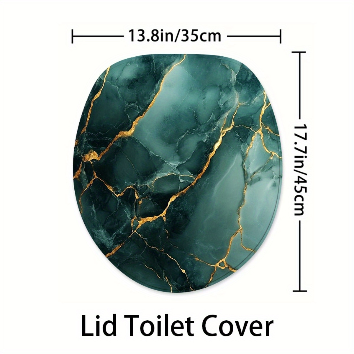 4pcs Luxurious Marble Design Shower Curtain & Non-Slip Rug Set