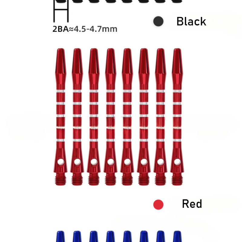 6pcs Multi-Color Options 2BA Aluminum Dart Shafts 48Mm/4.8cm Five-Line Carved Dart Shafts Metal Aluminum Additions in Black, Red, Blue, Yellow, Green, And Purple Slingshot