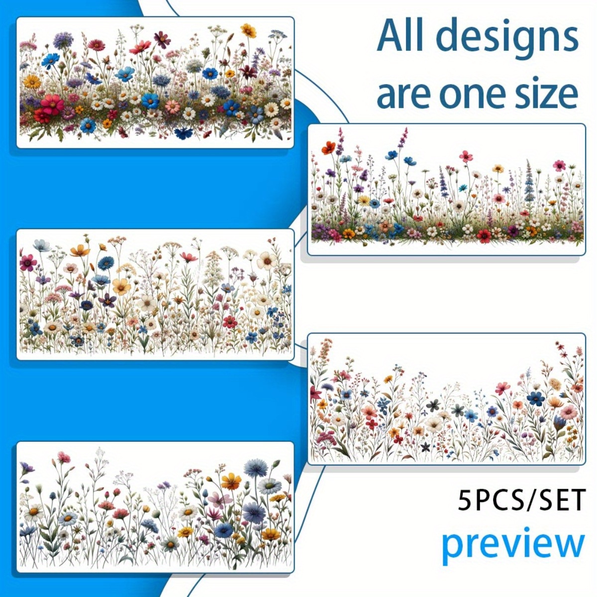 Image of 5pcs Of Small Uv Dtf Transfer Paper Waterproof And Scratch Resistant Transfer Paper Suitable For 16oz Cups Bottles Computer & Home Decoration Small Transfer For Diy Craft Projects