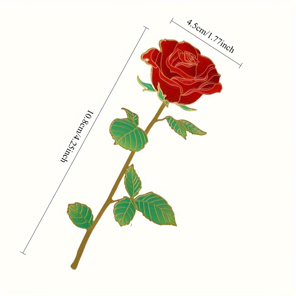 Exquisite Red Rose Durable Acrylic Bookmark With /ideal Gift For Valentine's Day, Mother's Day, Birthdays, Teacher Appreciation Day, A Gift For Book Lovers