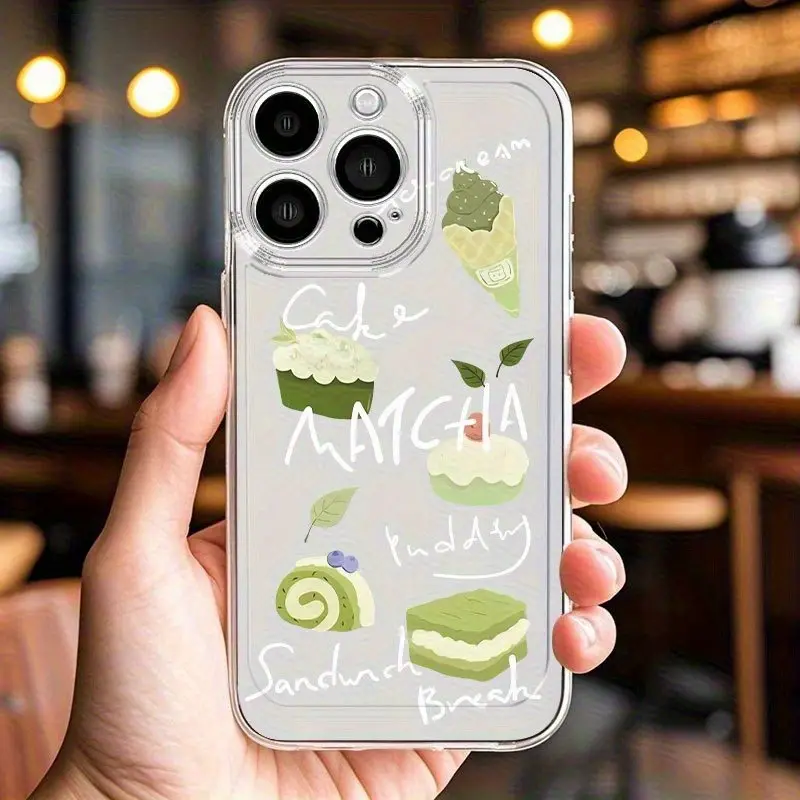transparent phone case features a creative cute matcha cake - Temu Oman transparent phone case features a creative cute matcha cake - Temu Oman