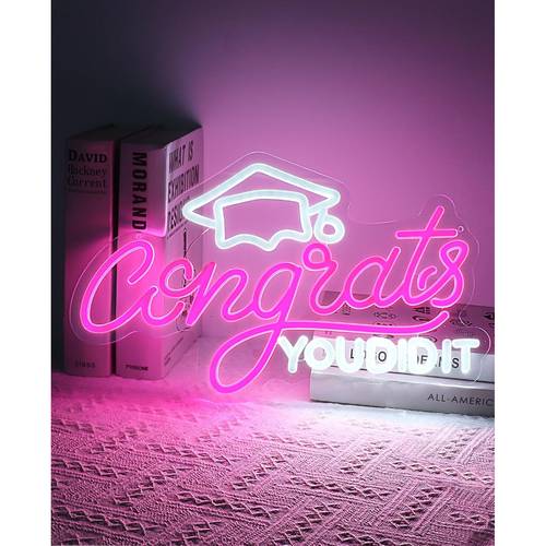 item picture congratulations graduate neon sign led light for backdrop wall graduation party wall decor dimmable prom congrats grad neon sign usb powered sign for celebrating graduate decoration gift