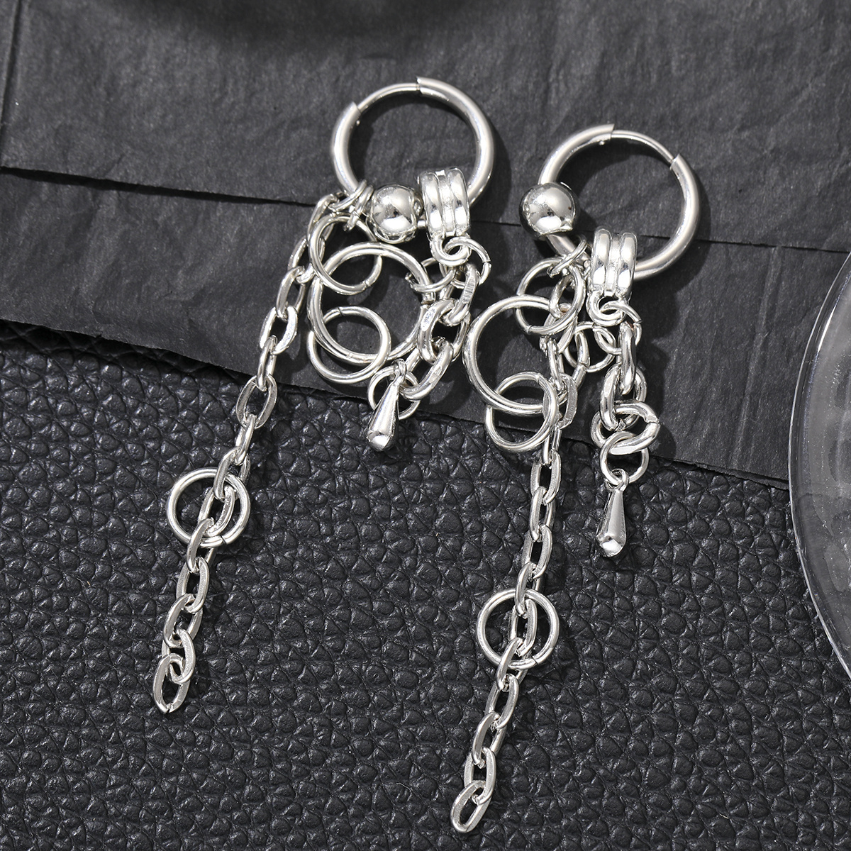 TEMU Pendientes individuales de estilo bohemio elegante con diseño de cadena de aro, moda decorativa para mujer, moderno, , para uso diario, noche y