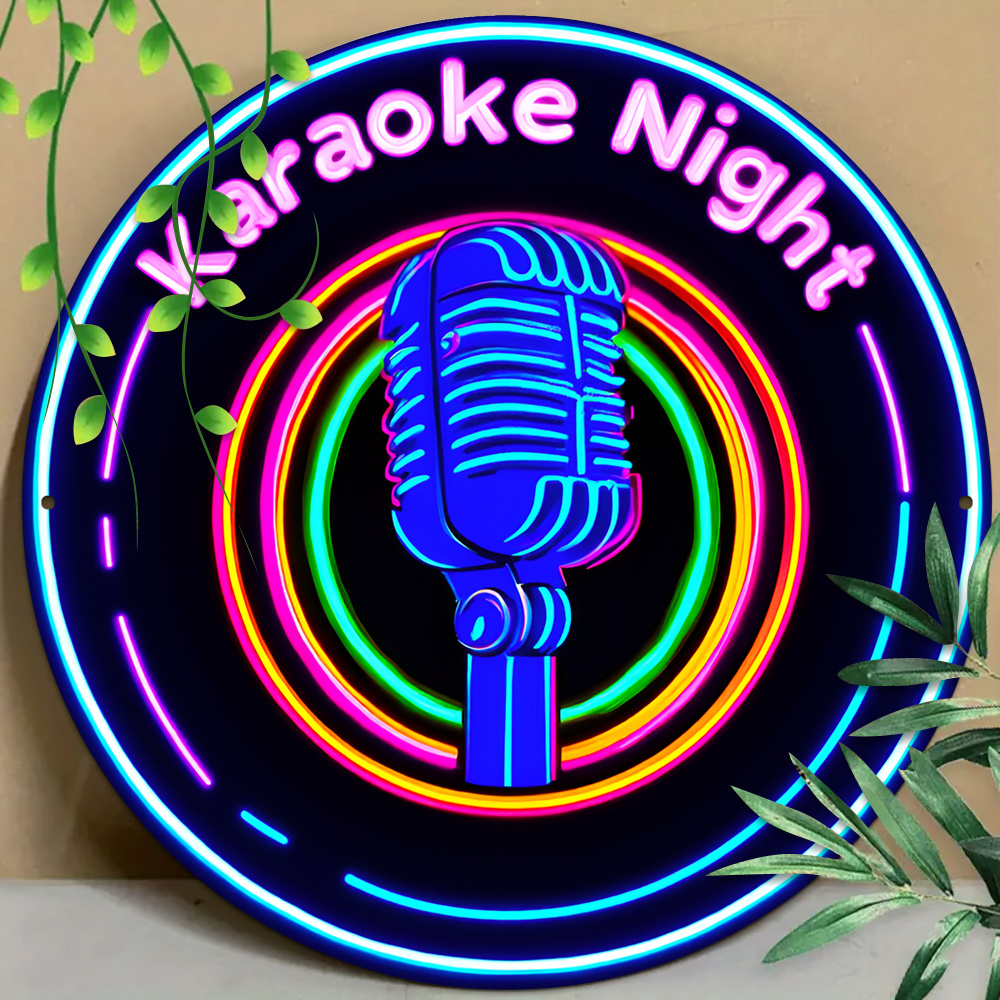 room decor 1pc retro   neon sign 8x8 inches aluminum wall decor     bar entertainment farmhouse style bedroom porch decoration ideal holiday gift