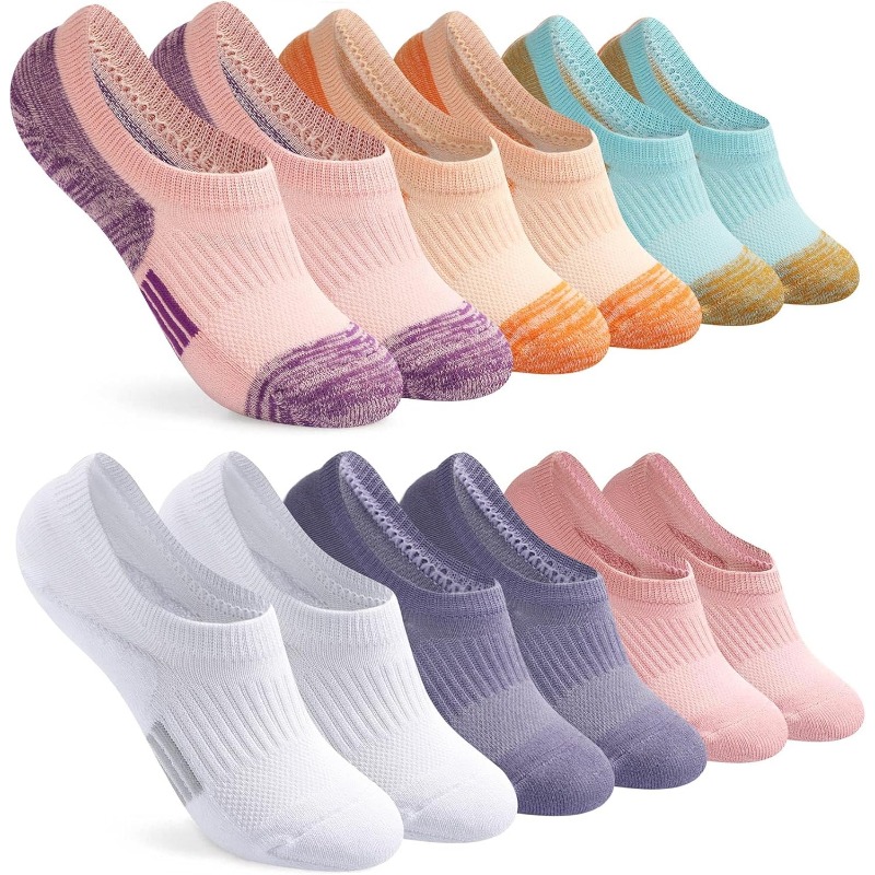 TEMU 6pairs/ Set Toes Home No Show Socks Womens Cushioned Low Cut Athletic Hidden Liner For Sneakers Ankle Invisible Running Socks