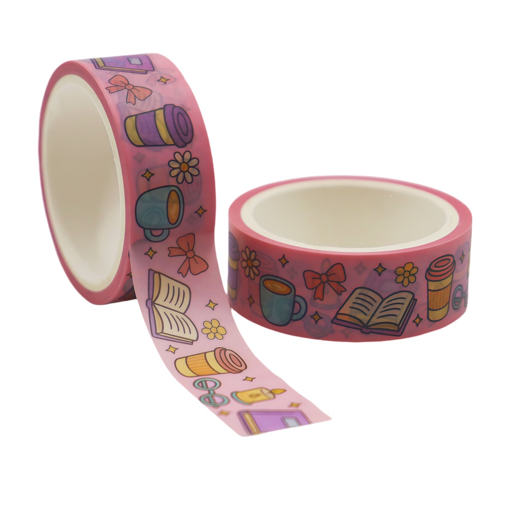 TEMU 1 rollo de cinta washi de margaritas, libros y granos de café, adecuada para scrapbooking, manualidades DIY, envoltura de regalos - Papel