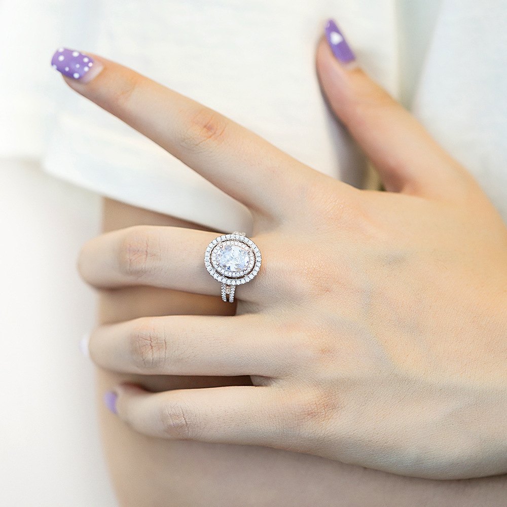 Women's S925 Silver Moissanite Eternity Ring, Classic Gift