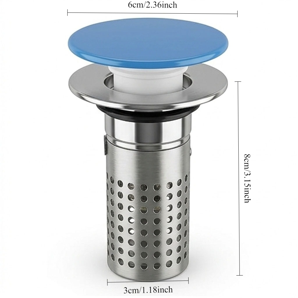 Image of 1 Heavy-duty Bathroom Sink Stopper, Anti-odor, Rust-proof, Hair Catcher, Quick Drainage, , , Home And Kitchen Accessories, Bathroom Sink And Bathtub Drain Filter, Halloween, Christmas Gift