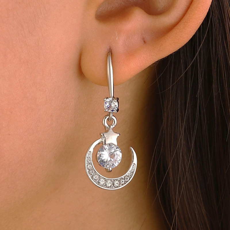 A Pair Of 925 Sterling Silver 2 By 0.5 Carat Moissanite Long Earrings, Unisex Sophisticated Minimalist , Ideal Gift For Holidays And Special Occasions, Gift Box Included