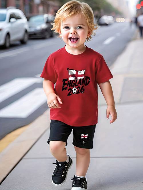 element baby boy set street letter print baby clothes sports football theme baby boy top and two piece set for outdoor