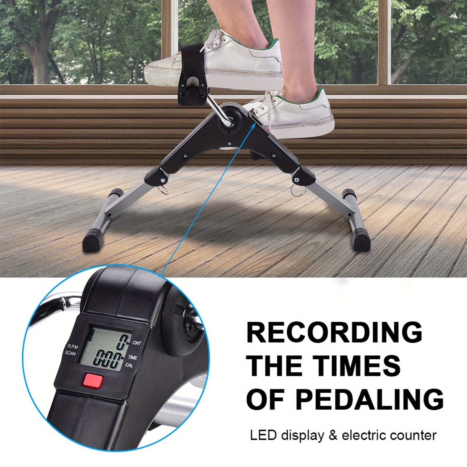 Indoor Folding Cycling Trainer Cycle Pedal Fitness Exerciser Leg Workout