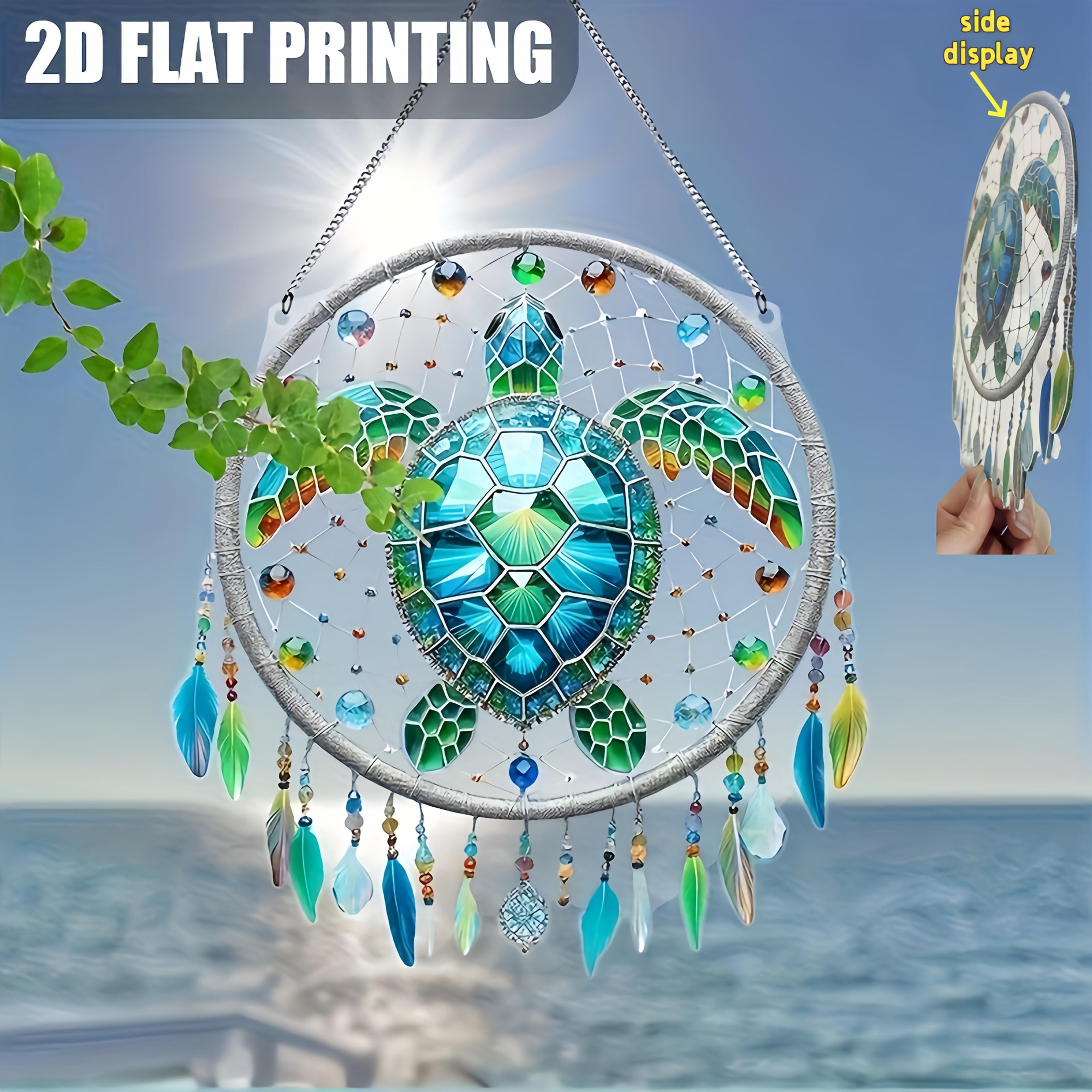 TEMU Pendentif Tortue Atrayant en Acrylique Plat 2D - Décoration Murale Style Ludique, Idéal , le Jardin, Cadeaux d'Anniversaire et Cadeaux de Fêtes,