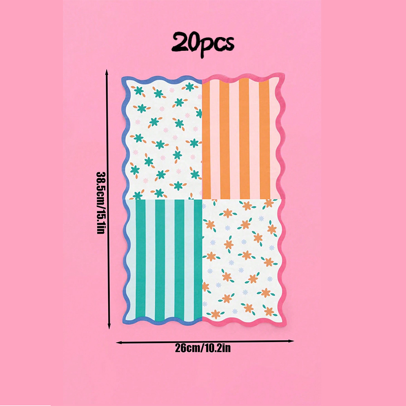 TEMU Lot de 20 serviettes et essuie-mains rétro à thème pour enterrements de vie de fille, mariages, anniversaires - Serviettes en papier jetables à