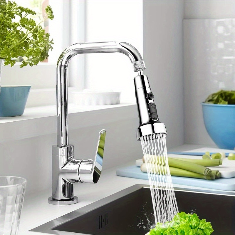 1pc Tap Kitchen Attachment, Faucet Kitchen Attachment 360° Rotatable Pull Out, 360° Rotating Tap Attachment, Pull Out Shower Head Kitchen Tap