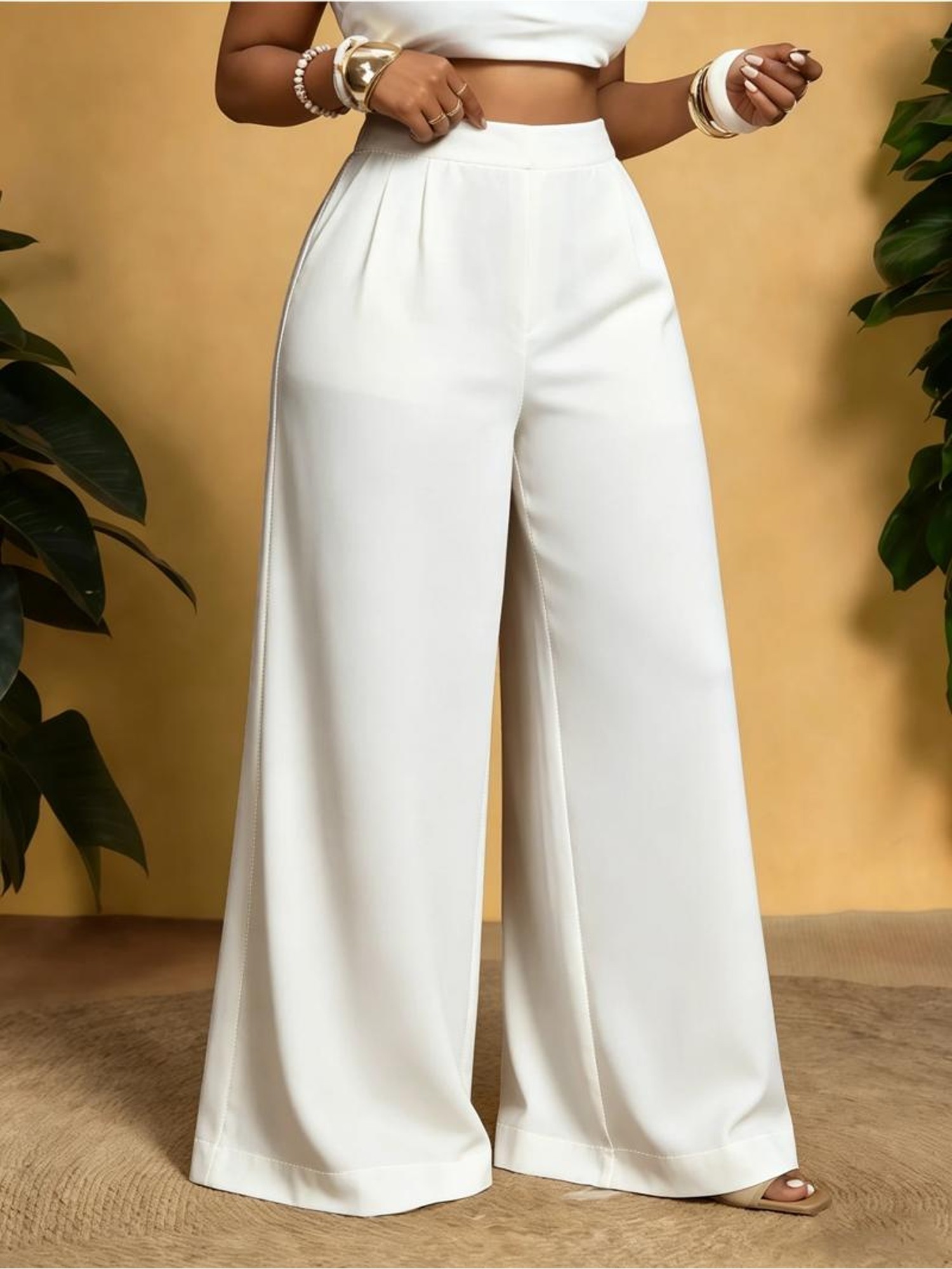 white dress trousers ladies Plus Size sexy party dress