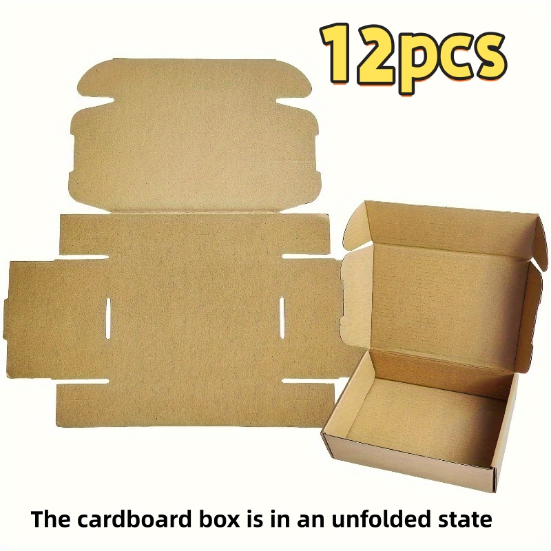 TEMU 12pcs Small Corrugated Cardboard Shipping Boxes - Durable And Sturdy, Ideal For Small Businesses, Crafts, Gift Packaging, And Mailing, Perfectly