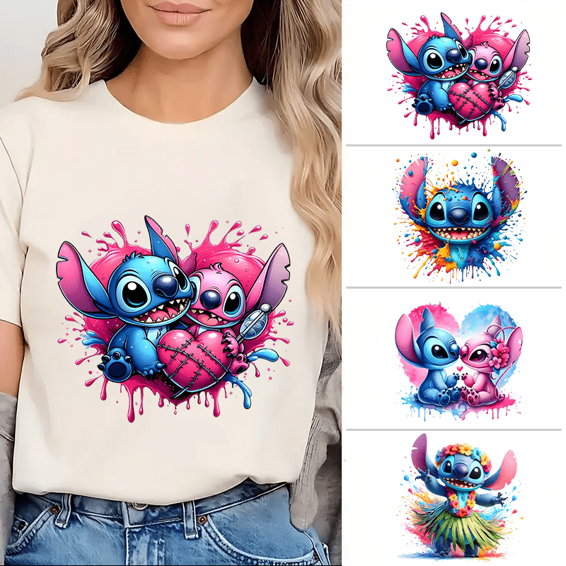 

Disney Holiday Gifts Featuring A Cute Stitch , Couple Or Best Friend Outfits, Heat Transfer Prints, Trendy T-shirt Designs, And Decorations (clothes Not Included).