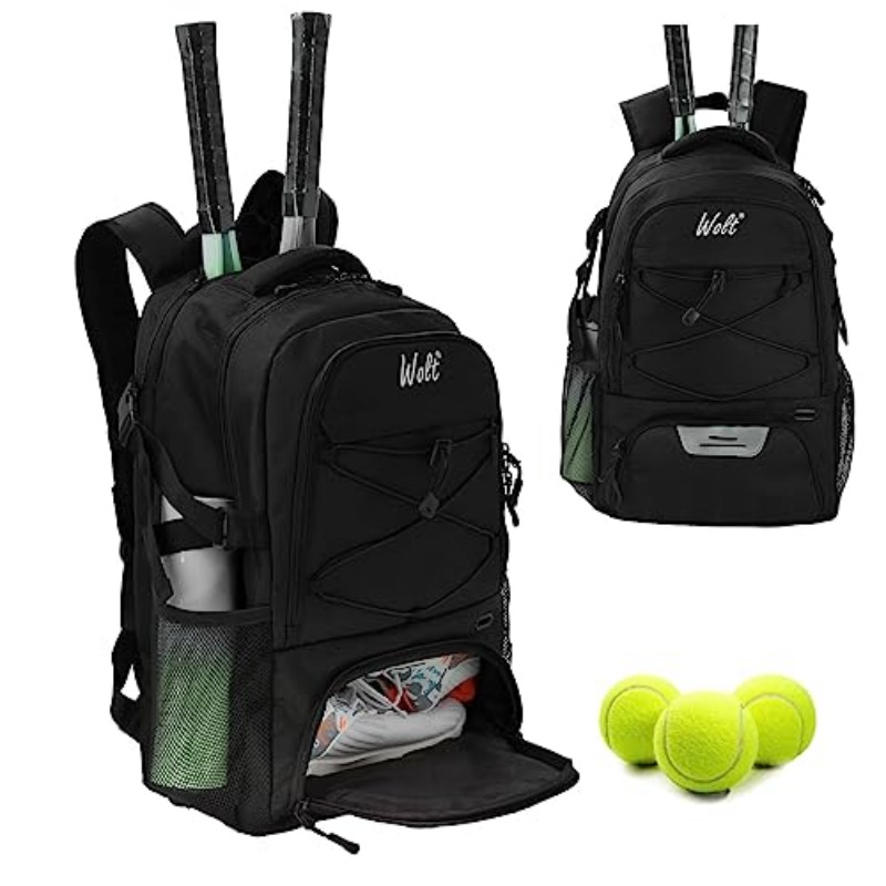 item picture tennis bag for men women large tennis racket bag with ventilated shoe compartment holds 2 tennis pickleball rackets tennis pickleball balls