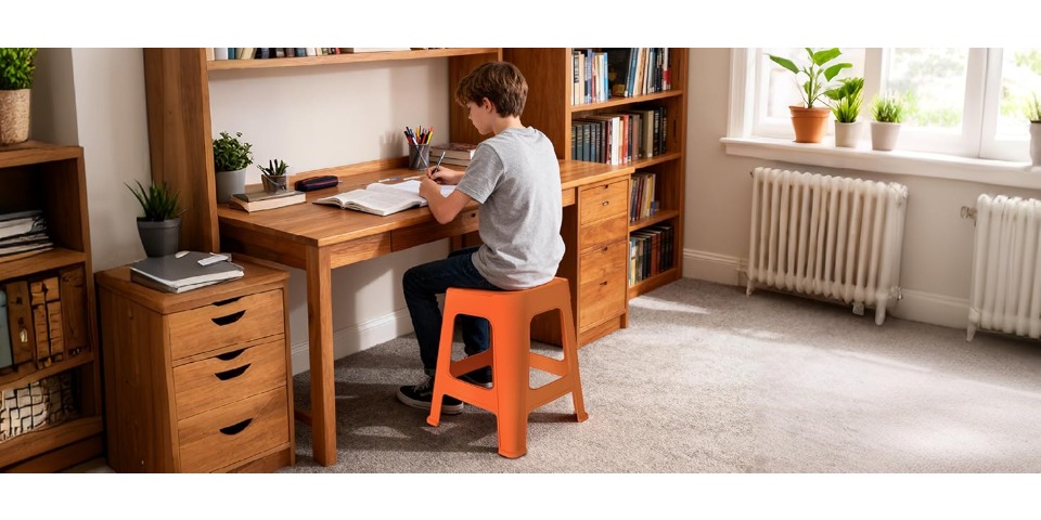 5/10 Pack Stackable Classroom Stools, 18.8
