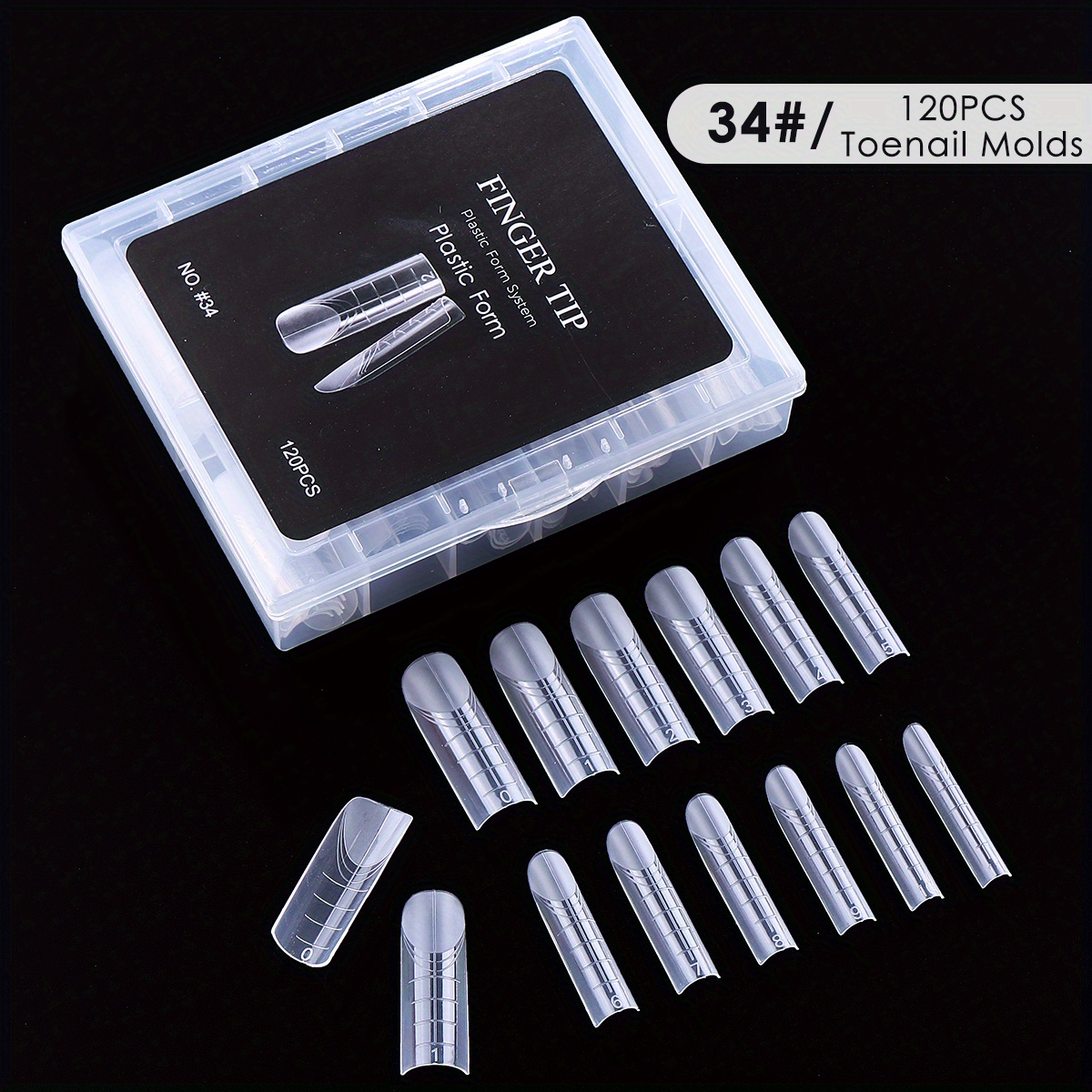 Image of 120pcs Toenail Extension Molds Kit Reusable Acrylic Gel Extension Forms Dual Forms Reusable Tools Full Cover Fake Tips For Toe Diy Pedicure Supplies