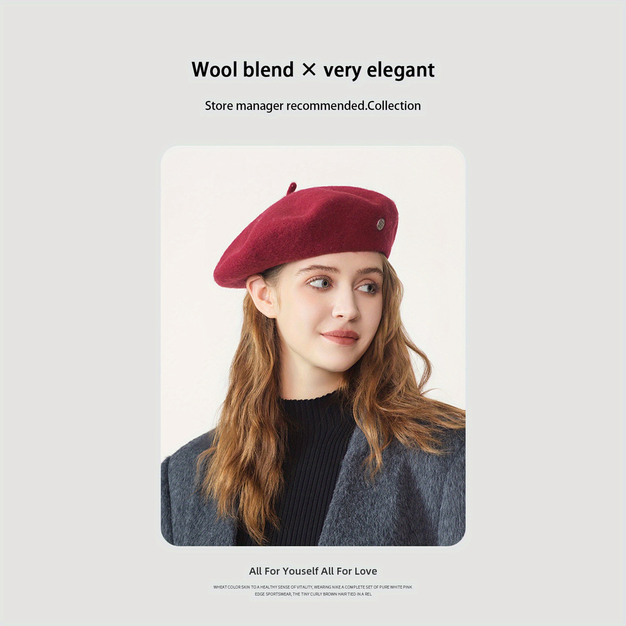 women men french beret solid color warm beanie hat artist - Temu display picture 2