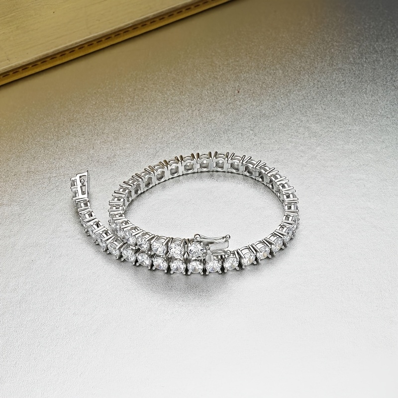 925 Silver Sparkling VVS Moissanite Tennis Bracelet — Gift Box Included