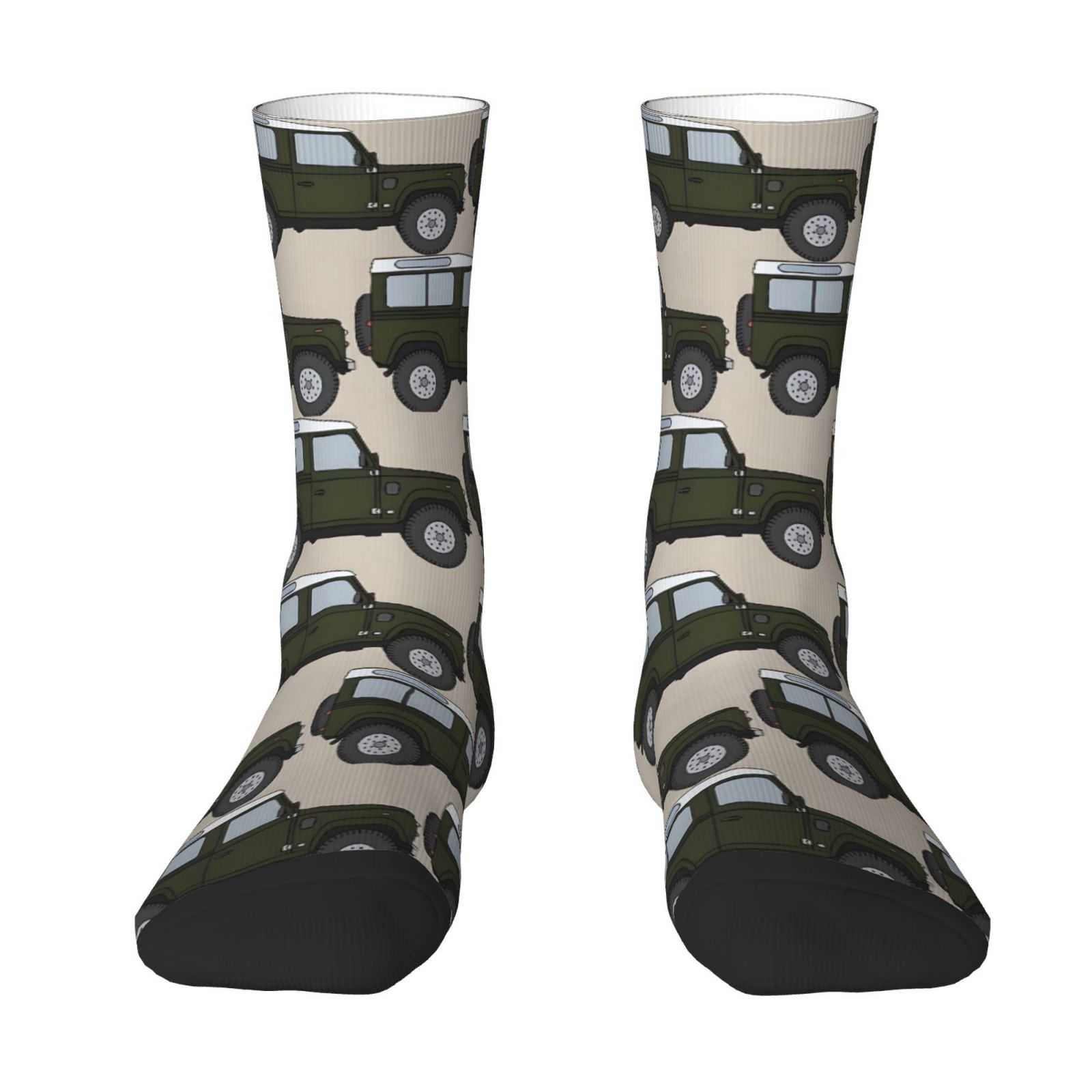 TEMU 1 Pair Of Socks, Vintage Military Green For Land For Defender Hardcore Off-road Cartoon Car , Novelty Sock Gift